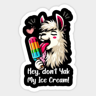Funny Cute Llama Lover, Ice Cream Lover, Funny Animal Alpaca Sticker